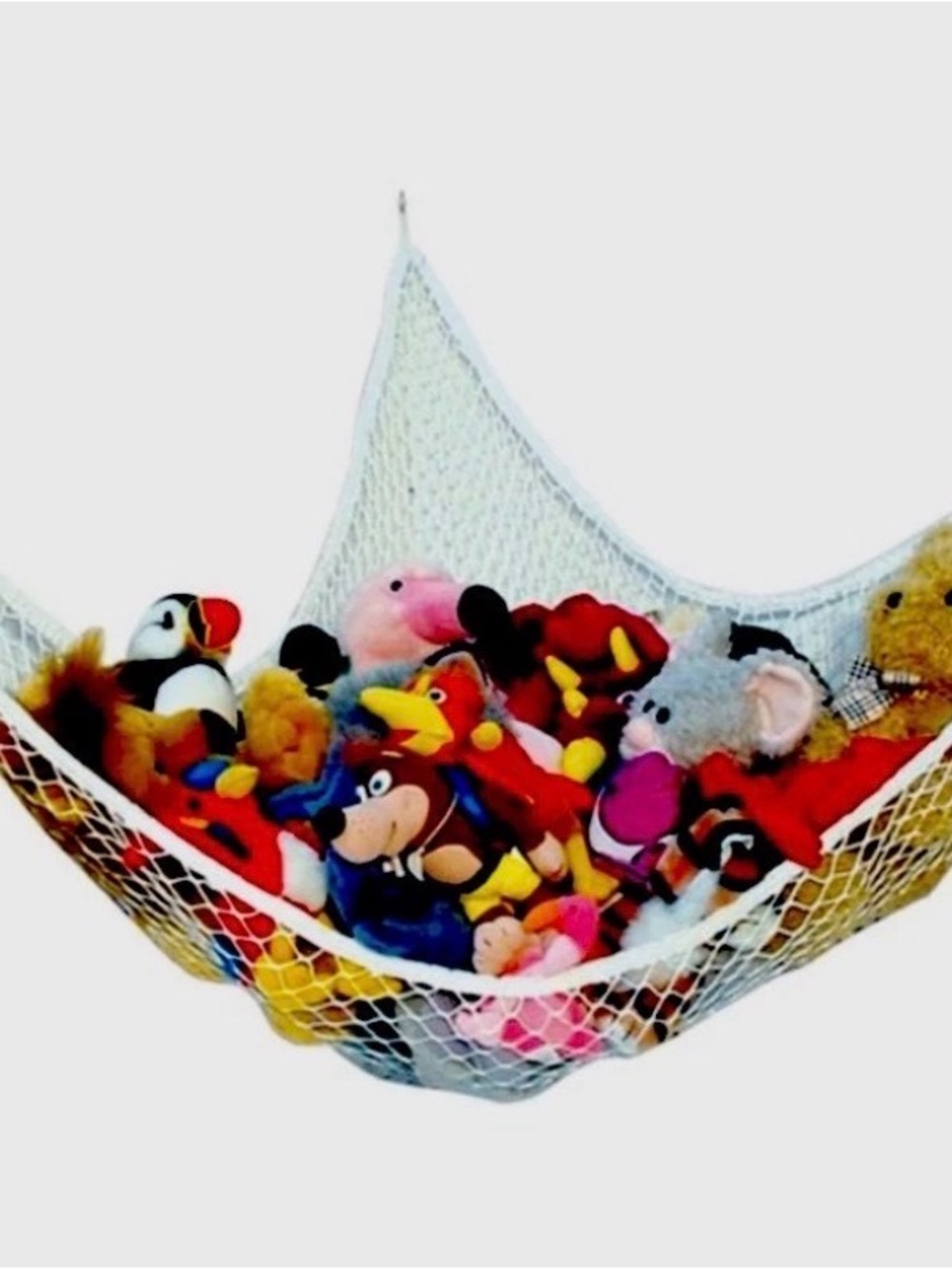 Mesh Toy Hammock Storage Net for Kids - White